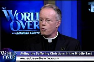 Father Kiely appearing on EWTN's "The World Over" with Raymond Arroyo