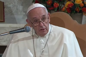 Pope Francis addressing Rome's Evangelical Lutheran Church