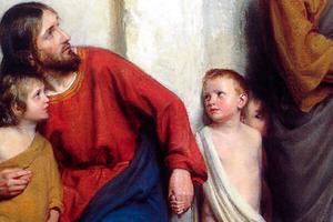 Carl Heinrich Bloch (1834-1890), "Let the Little Children Come Unto Me"
