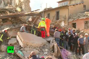 Rescue efforts taking place in Amatrice. The town's mayor has said half the town "isn't there anymore." 