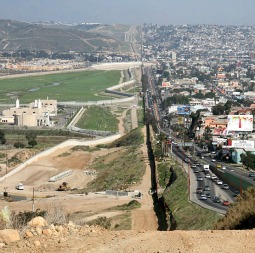A 2007 photo of the fence dividing the city of Tijuana from the United States.
