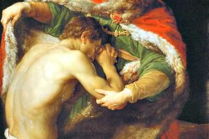 Detail of The Return of the Prodigal Son (1773) by Pompeo Batoni
