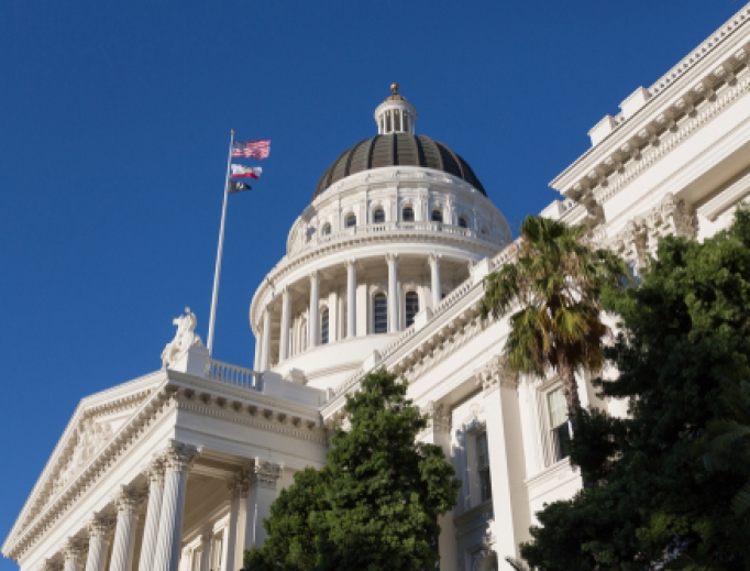 State Capitol dome in Sacramento, California. 