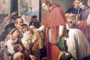 José Salomé Pina (1830-1909), “Saint Charles Borromeo Handing out Alms to the People”, 1853