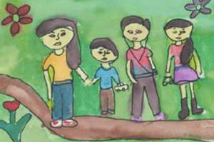 Artwork drawn by a child in the U.S. Department of Health and Human Services’ Unaccompanied Alien Children's program.