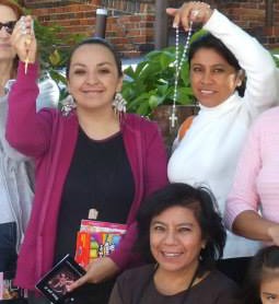 Edyth Triana (top left), with other Latina pro-life activists holding their rosaries in front of the Birmingham Planned Parenthood abortion facility. 