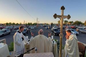 Bishop Peter Baldacchino celebrates Mass on Holy Thursday. 