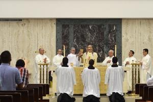 Mass is celebrated at John Vianney College Seminary in Miami. Transitional Deacon Connor Penn says, ‘God’s people deserve priests who are gentle and loving shepherds.’ 