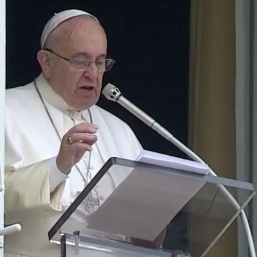 Pope Francis delivers his Sunday Angelus address on Dec. 28.