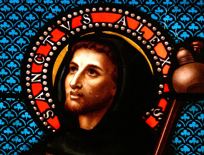 Saint Alexius, from the Church of Saint-Pierre-ès-Liens in Pomport, Dordogne, France.