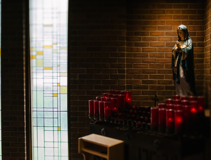 Marian shrine at a church.