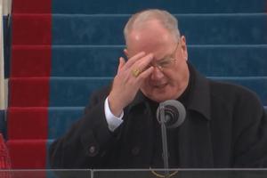 Cardinal Dolan during President Trump's inauguration in 2017. 