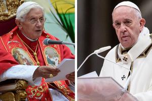 L to R: Pope Emeritus Benedict XVI and Pope Francis have both clearly stated Church teaching on a variety of topics.