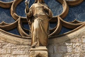 Sacred Heart of Jesus statue adorns Cathedral of Jesus’ Heart in Sarajevo.