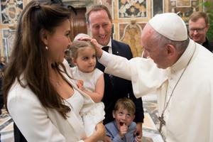 Pope Francis meets with the congress on 'Child Dignity in the Digital World' in Vatican City Oct. 6.