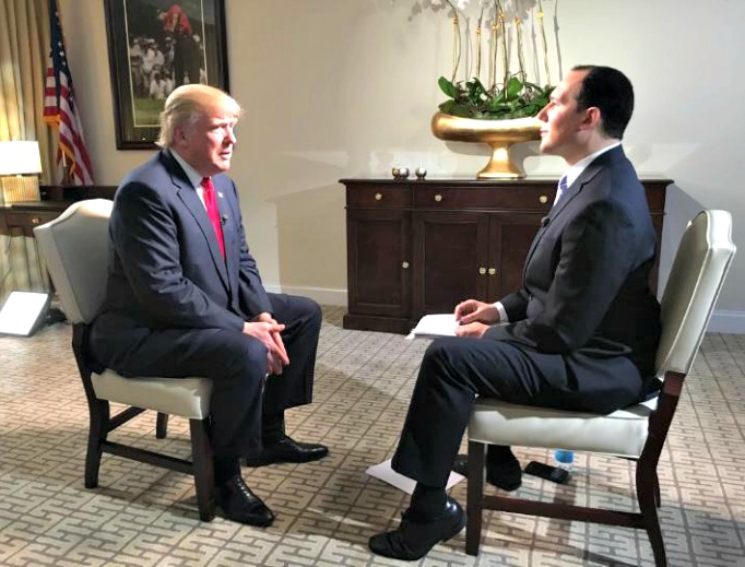 EWTN's Raymond Arroyo interviews Republican presidential candidate Donald Trump on 'The World Over.'