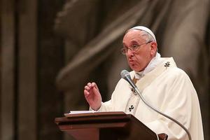 Pope Francis celebrates Mass in St. Peter's Basilica. 