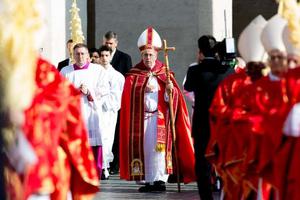 Pope Francis celebrates Palm Sunday Mass in St. Peter's Square March 25.
