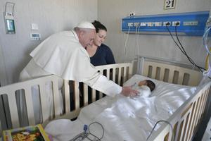 Pope Francis visits the Bambino Gesù di Palidoro hospital outside Rome Jan. 5. 