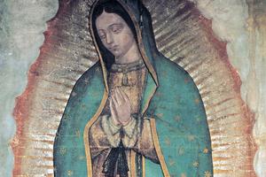 ABOVE: Our Lady of Guadalupe. BELOW: (1) Basilica of Our Lady of Guadalupe, Mexico City - Andrew McMillan/Public Domain. (2) Basilica of Our Lady of Copacabana, Copacabana, Bolivia - Pavel Špindler/CC BY 3.0/Wikimedia Commons. (3) Basilica of Our Lady of Aparecida, Aparecida, Brazil - Larissa Fraga/CC BY 3.0/Wikimedia Commons. (4) Basilica of Our Lady of Chiquinquirá, Maracaibo, Venezuela - CC0. (5) Sanctuary of Quinche, Ecuador - Marc Figueras (Oersted)/Public domain. (6) Basilica and Convent of Nuestra Señora de la Merced, Lima - Francisco Anzola/CC BY 2.0/Wikimedia Commons. (7) Sanctuary of Our Lady of Coromoto, Venezuela - HumbRios/CC BY-SA 3.0/Wikimedia Commons.