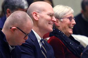 Fran and Suann Maier, pictured above with their son Dan, were named ‘Knight Commander’ and ‘Dame Commander’ in the Order of St. Gregory the Great by Pope Francis. The papal honors were conferred Dec. 9 by Archbishop Charles Chaput of Philadelphia.