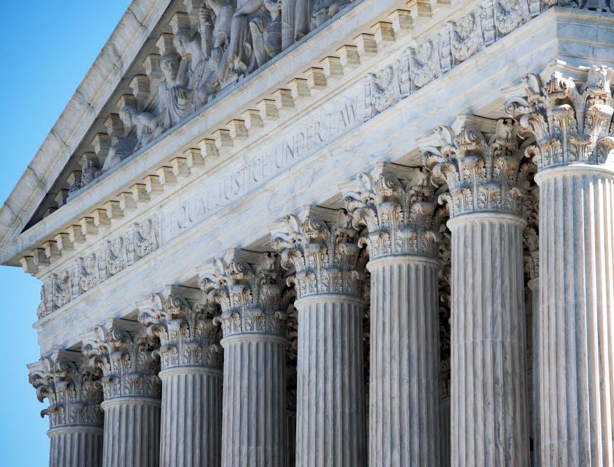 The U.S. Supreme Court is seen in Washington, D.C., on May 4.