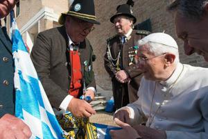 Pope Emeritus Benedict XVI celebrates his 88th birthday with a party April 16 at his old summer residence at Castel Gandolfo.