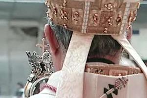 The Archbishop of Naples blesses the city with St. Januarius' liquefied blood.