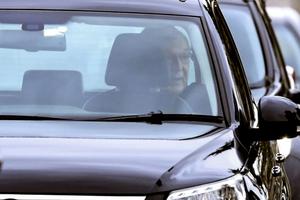Australian Cardinal George Pell  is shown leaving by car after being released from Barwon Prison on April 7.