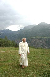 Benedict at Les Combes, Italy, in 2006.