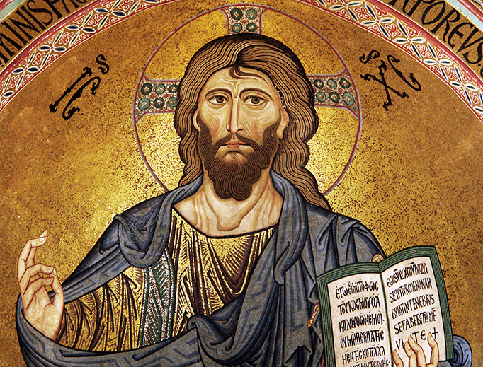 Christ Pantocrator in the apse of the cathedral of Cefalù, c. 1130.