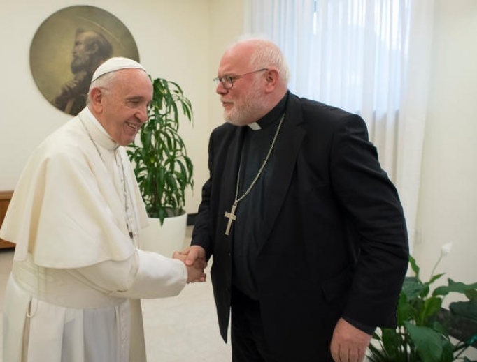 Pope Francis meets with the Cardinal Reinhard Marx.