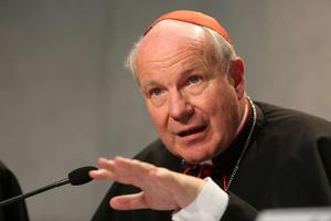 Cardinal Christoph Schönborn of Vienna speaks at the Holy See Press Office April 8, 2016. 