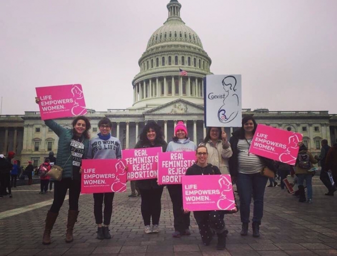 Former Planned Parenthood director Abby Johnson and other pro-life feminists on Jan. 21.