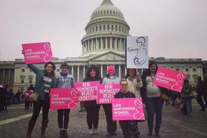 Former Planned Parenthood director Abby Johnson and other pro-life feminists on Jan. 21.