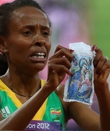 Virgin Mary Crosses Finish Line with Olympic Gold Runner.  Click on the link provided by the Catholic News Agency to read more.