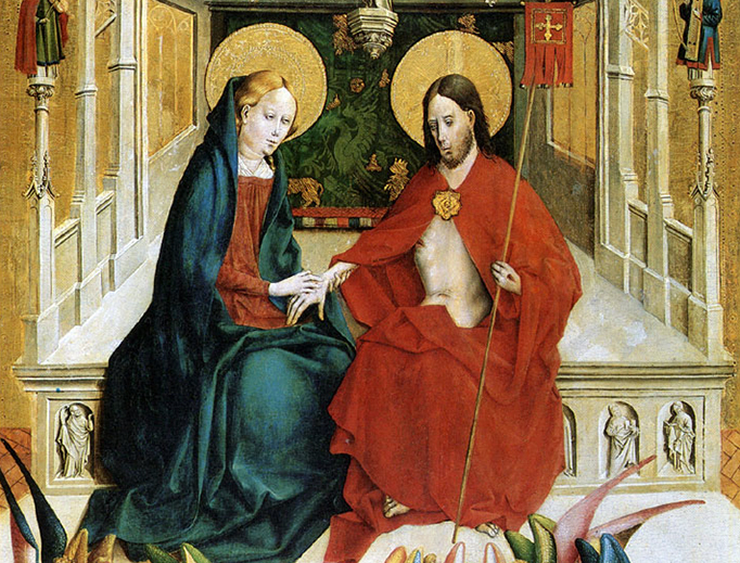 Johann Koerbecke, “The Risen Lord Appears to His Mother,” 1457