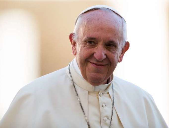 Pope Francis smiles in St. Peter's Square on Oct. 14, 2017.