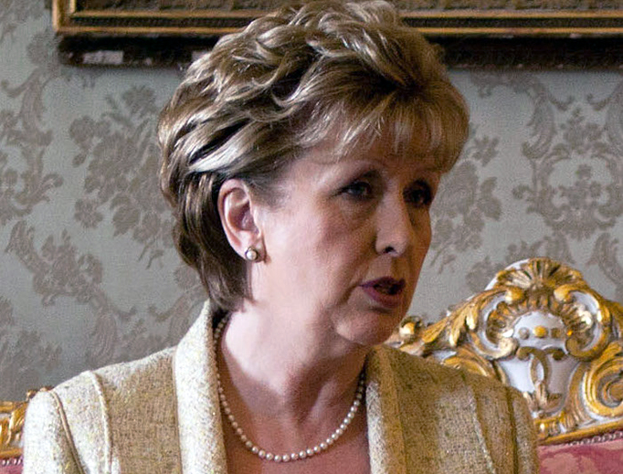 Former Irish president Mary McAleese in the Drawing Room of the President’s Residence in Dublin, Ireland, May 23, 2011. 