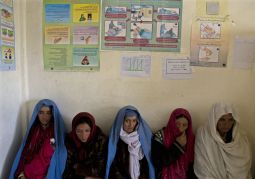 Afghan mothers visit a health clinic in Eshkashem district of Badakhshan province, northeast of Kabul, in 2008.