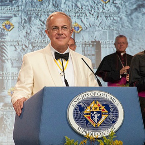 Supreme Knight Carl Anderson speaks at the 2013 Knights of Columbus Supreme Convention in San Antonio.
