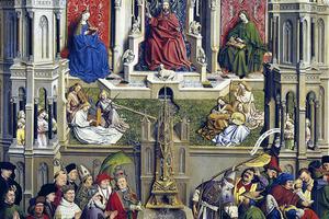 Workshop of Jan van Eyck, “The Fountain of Life,” c. 1445