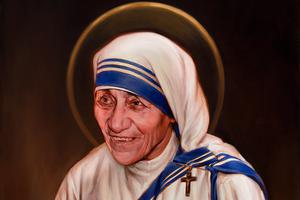 Artist Chas Fagan's canonization portrait of Mother Teresa, commissioned by the Knights of Columbus