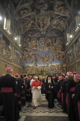 Benedict and Bartholomew at the Sistine Chapel.