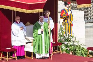 Pope Francis at Mass for the opening of the Synod of Bishops on youth Oct. 3. 