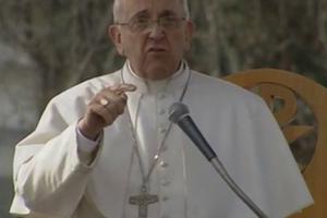 Pope Francis speaks during his March 21 trip to Naples. 