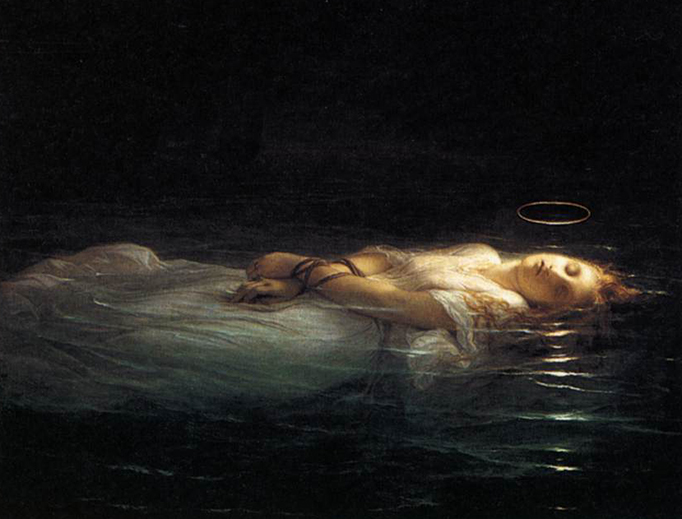 Paul Delaroche, “A Christian Martyr in the Tiber During the Reign of Diocletian”, 1855