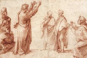 Raphael (1483-1520), “Study for St. Paul Preaching in Athens”