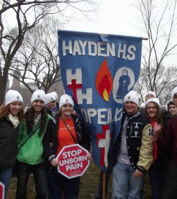 Student participants at the March for Life 2012.