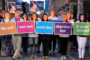 Young Irish pro-lifers keep vigil outside Ireland's Dáil (Parliament) on July 12, the day it passed a bill legalizing abortion.